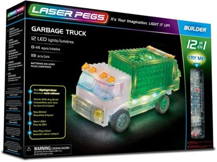 Laser Pegs Świecące Klocki 12W1 Garbage Truck Śmieciarka 181El. 12013
