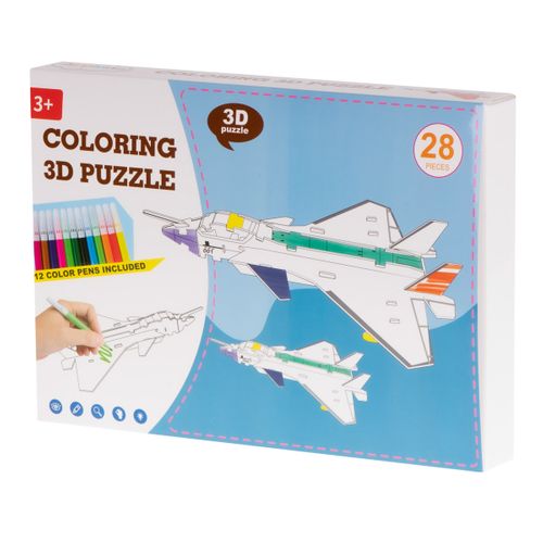 PUZZLE 3D KOLOROWANKA SAMOLOT 28 ELEMENTÓW na Arena.pl