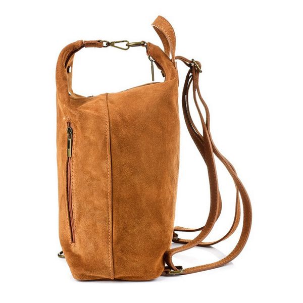 VERA PELLE plecak damski zamszowy elegancki z ćwiekami V409 c.fioletowy zdjęcie 6