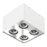 Kwadratowa lampa sufitowa AZ0851 regulowana metalowe chrom białe