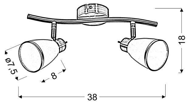 Regent listwa 2x40W G9 patyna (bż) zdjęcie 4