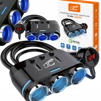 ROZDZIELACZ GNIAZDA ZAPALNICZKI SAMOCHODOWEJ 24V ROZGAŁĘŹNIK 3 USB WYŁĄCZNK