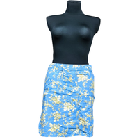 Spódnica Midi Len Wiskoza Wygodna Stylowa Niebieski 44