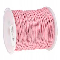 SZNUREK bawełniany woskowany 1mm jasny róż 20-30m