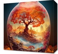 Obraz 40x40cm Drzewo Życia w Szkle