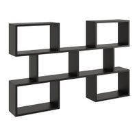 Regał ścienny, półka wisząca, 127x18x80 cm, czarny, mat | TYLETEGOTU