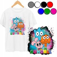 KOSZULKA DZIECIĘCA T-SHIRT Z NADRUKIEM - GUMBALL GAMBOL KOLORY - L 146-152