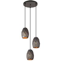 LAMPA wisząca HARLEY MDM-3480/3A GR+GD Italux kaskada OPRAWA metalowa ZWIS geometryczny grafitowy złoty szampański