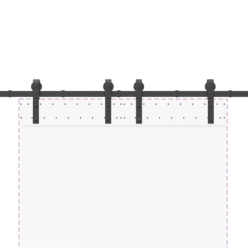 System do montażu drzwi przesuwnych, 183 cm, stal, czarny na Arena.pl