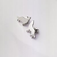 Srebrne kolczyki z motywem wilka - pr.925