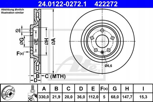 TARCZA HAM PRZOD 356X34 V ATE na Arena.pl
