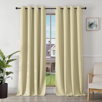 Zasłony zaciemniające termoizolacyjne 245x140 beżowe na przelotkach 2szt