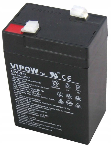 Akumulator Żelowy Vipow 6V 4.5Ah Do Samochodzika zdjęcie 1