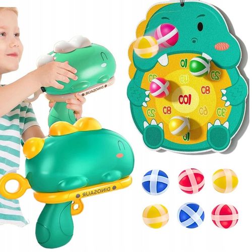 Gra Zręcznościowa Strzelanie Do Celu Na Rzepy Tarcza Dinozaur Pistolet na Arena.pl