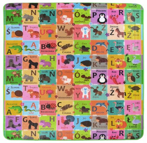 EDUKACYJNA MATA PIANKOWA SZACHOWNICA POLSKI ALFABET 180X200X0,5 DLA DZIECI na Arena.pl