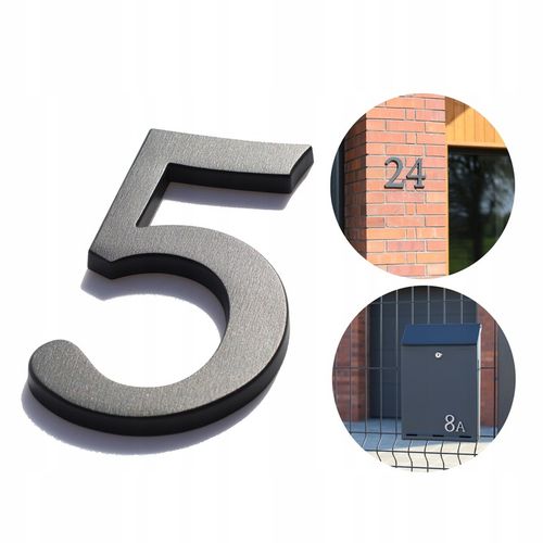 numer domu. numer na dom. cyfry na dom. tablica na dom. 3D premium grafit 5 na Arena.pl