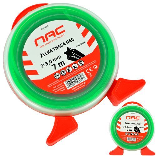 ŻYŁKA TNĄCA NAC DO KOS I PODKASZAREK ŚREDNICA 3 MM DŁUGOŚĆ 7 MB GWIAZDKA na Arena.pl