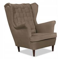 Fotel Uszak CIEMNY BEŻ tkanina hydrofobowa wygodny