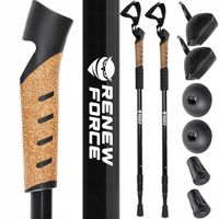 SOLIDNE Kijki do chodzenia NORDIC WALKING kije korkowe trekkingowe PRO 2szt