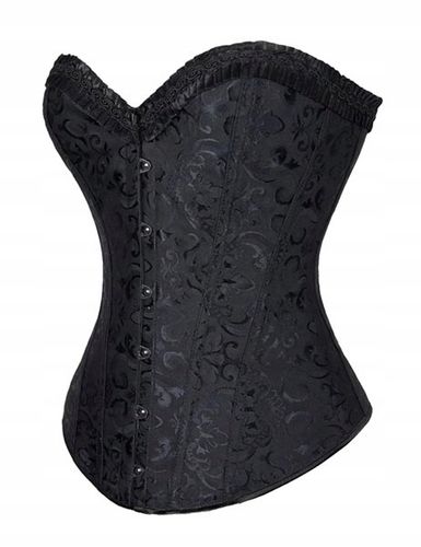 Gorset CZARNY wiązany MODELUJĄCY talię + stringi WYSZCZUPLAJĄCY brzuch M na Arena.pl