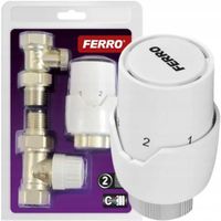 FERRO ZTM20 ZESTAW PROSTY: GŁOWICA + ZAWÓR TERMOSTATYCZNY + ZAWÓR POWROTNY