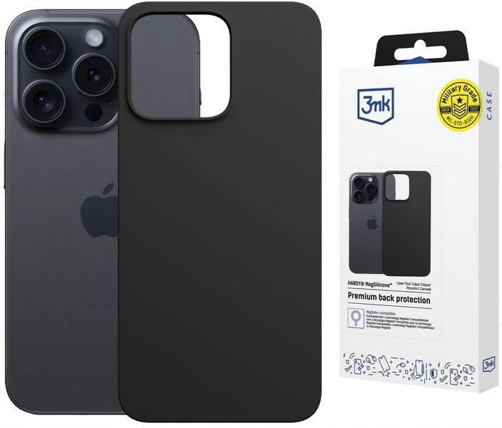 apple iphone 15 pro max - 3mk hardy magsilicone graphite zdjęcie 4