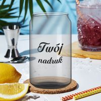 Szklanka 400 ml w kształcie puszki z Twoim nadrukiem bezbarwna