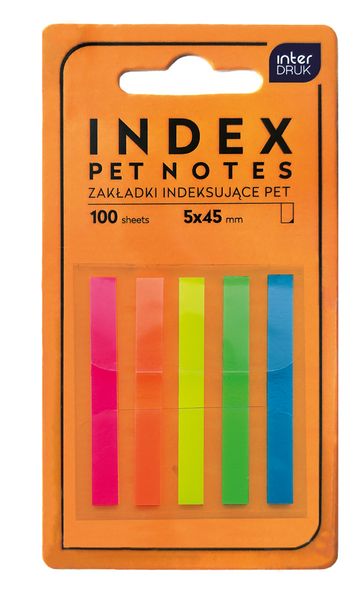 ZAKŁADKI INDEKSUJĄCE PASKI 45MM PET NEON INTERDRUK zdjęcie 1