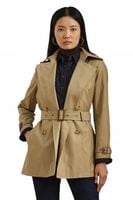 Lauren Ralph Lauren płaszcz damski kolor beżowy przejściowy dwurzędowy Rxs