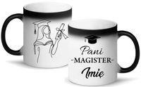 KUBEK MAGICZNY Z NADRUKIEM PREZENT PANI MAGISTER IMIĘ ORYGINALNY UPOMINEK