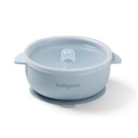 BABYONO SILIKONOWA MISECZKA Z PRZYSSAWKĄ I POKRYWKĄ