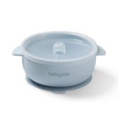 BABYONO SILIKONOWA MISECZKA Z PRZYSSAWKĄ I POKRYWKĄ