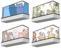 Osłona balkonowa mata ozdobna na balkon na wymiar RÓŻNE WZORY DZIECIĘCE