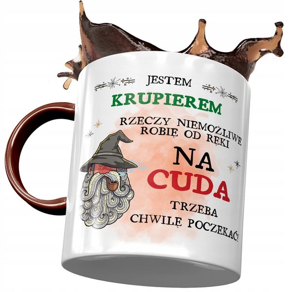 Kubek Bordowy Dla Krupiera Jestem Krupierem Z Nadrukiem Ze Zdjęciem zdjęcie 1