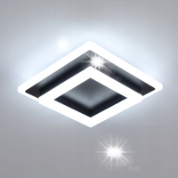 LAMPA SUFITOWA LED PLAFON KWADRAT CZARNA NOWOCZESNA 24W 6500K DO SALONU