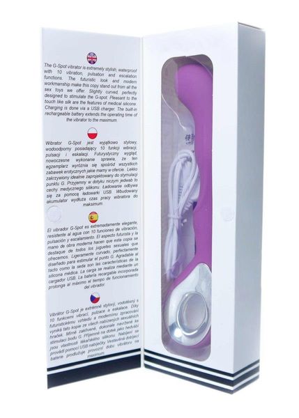 Vibrator G-spot 10 functions USB Purple zdjęcie 13
