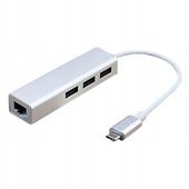 ADAPTER HUB USB-C na 3x USB 3.0 RJ45