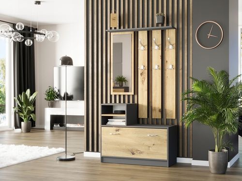 Garderoba wieszak szafka na buty antracyt mix artisan V-1 Producent na Arena.pl