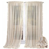 2 x Gotowa Firana Koronkowa STYL BOHO BEŻ TAŚMA PIĘKNA 145x250 LG241 NOWOŚĆ