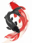 Plakat 60x80cm Yin i Yang Koi