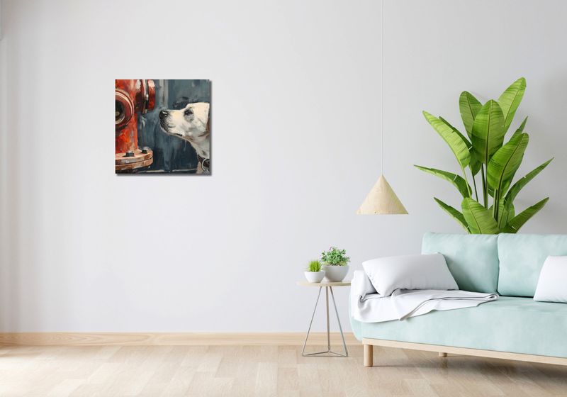 Obraz 50x50cm Kumpel przy Hydrancie zdjęcie 2