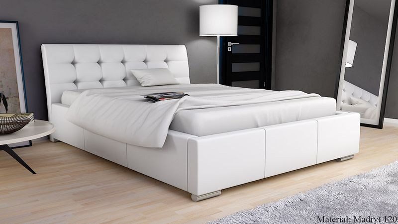 ŁÓŻKO SYPIALNIANE 180x200 Z STELAŻEM I POJEMNIKIEM ŁÓŻKO TAPICEROWANE zdjęcie 9