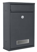 SKRZYNKA POCZTOWA NA LISTY GAZETY POCZTĘ STALOWA ANTRACYT Z OKIENKIEM KLUCZ