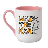 KUBEK "WHAT THE KŁAK" Wzór - Elegant Coffee Różowy 330 ml