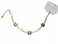 Delikatna bransoletka celebrytka pięć czterolistnych koniczynek kolor złoty