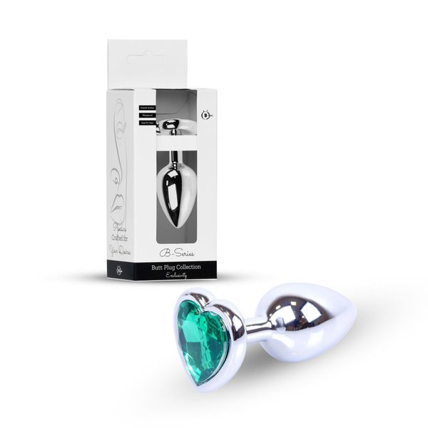 Plug-Jewellery Silver  Heart Plug- Green zdjęcie 12