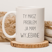 CHAMSKI KUBEK BEZ CENZURY | ŚMIESZNY PREZENT | DO PRACY BIURA DOMU | 330 ml