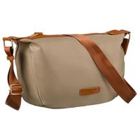 listonoszka miejska w kolorach khaki i brązowym zawieszona na regulowanym p