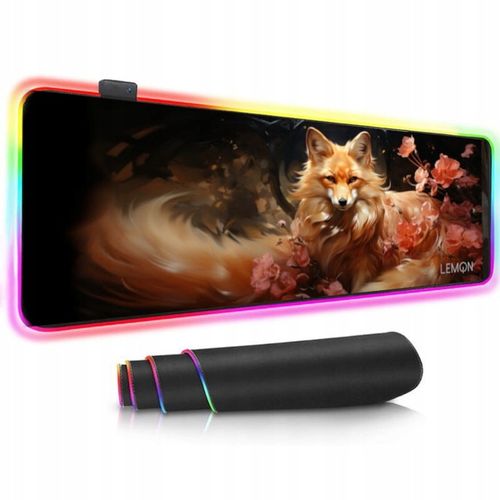 PODKŁADKA POD MYSZ MYSZKĘ GAMINGOWA XXL PODŚWIETLENIE RGB LED LEMON FOX na Arena.pl