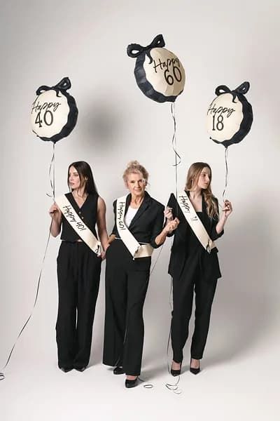 Szarfa urodzinowa kremowa Happy 40! zdjęcie 3